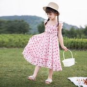 夏　韓国風子供服 韓国ファッション キャミ 花柄ワンピース 女の子 110-160 キッズ服 子供服