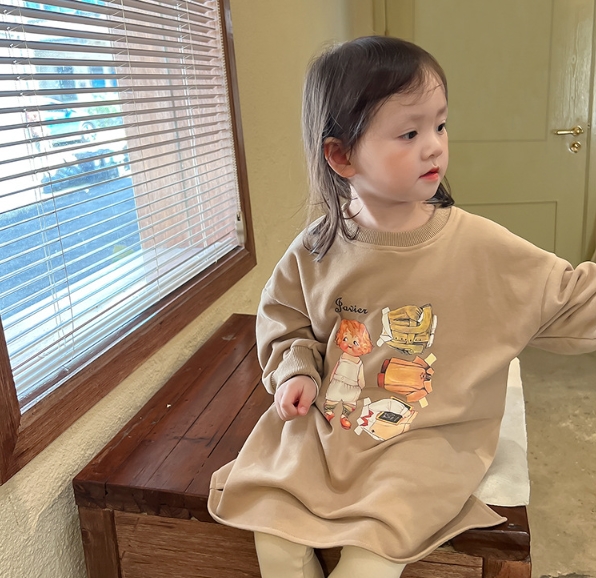 韓国風子供服   子供服   ワンピース パーカー Tシャツ ベビー服  可愛い 女の子 長袖 トップス