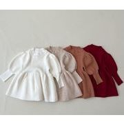 人気   韓国子供服  子供服  スカート セーター 長袖ニットワンピース   女の子 ベビー服    キッズ服 4色