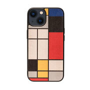 Man & Wood 天然木ケース for iPhone 14 Plus Mondrian
