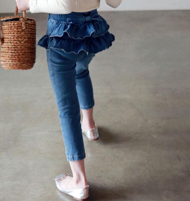韓国風子供服  デニム パンツ ロングパンツ ジーパン ズボン  カジュアル キッズ  女の子  ベビー服    2色