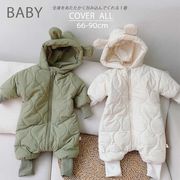 2022新作  韓国子供服 ベビー 耳付きジャンプスーツ 防寒 アウター カバーオール フードパーカー 赤ちゃん