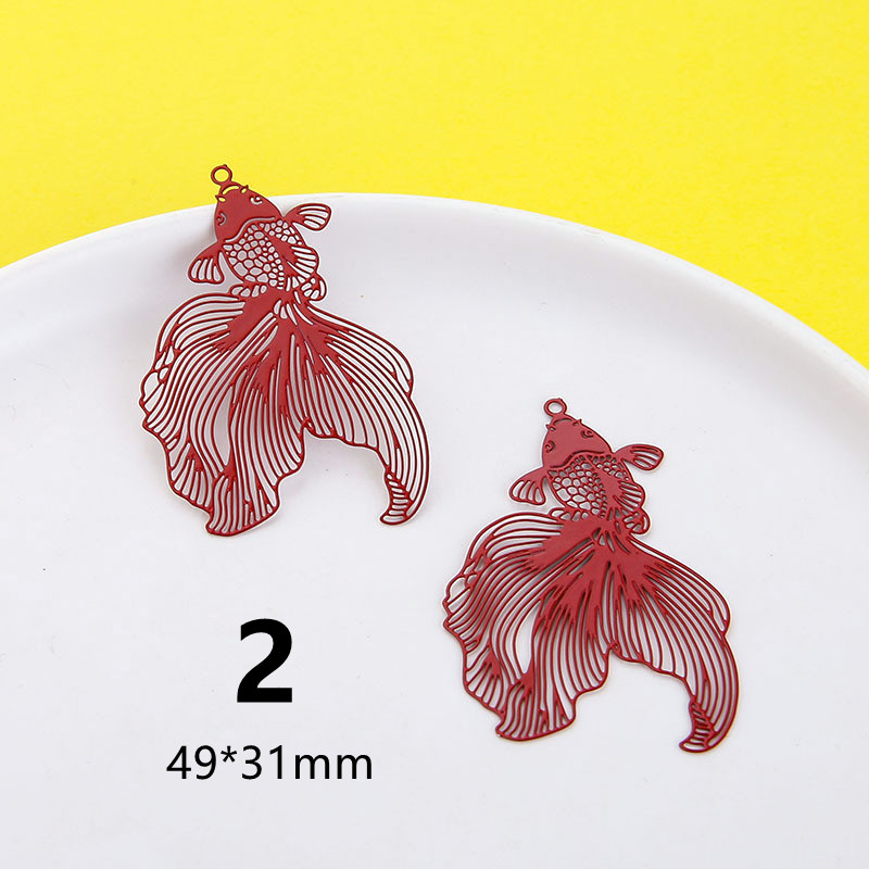 金魚のチャーム 和柄 アクセサリーパーツ 手芸 メタルパーツ