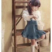 秋冬 人気 韓国風子供服 子供服 デニムスカート キッズ ストラップ スカート ベビー服 2色