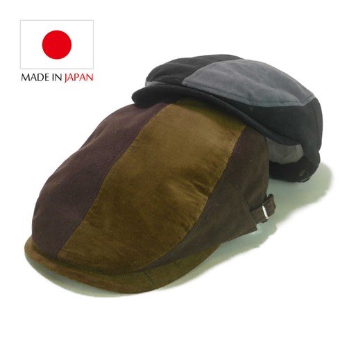 　日本製細コーデュロイ切替ハンチング　ヤング帽子