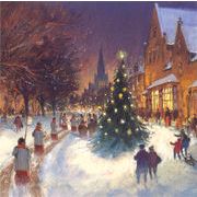 グリーティングカード クリスマス「街角のツリー」 メッセージカード