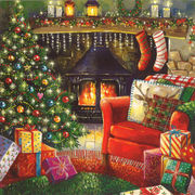 グリーティングカード クリスマス「クリスマスストーブ」 メッセージカード