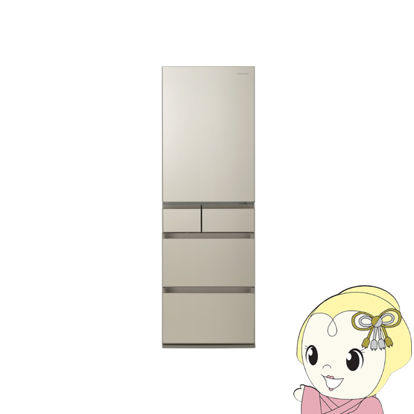 冷蔵庫【標準設置込み】パナソニック 450L 5ドア冷蔵庫 右開き サテンゴールド NR-E459PX-N 幅60cm ナ・