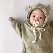 2021秋冬新作 帽子さえ這服 赤ちゃん 連体服 韓国子供服 可愛い カブス