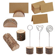 メモクリップスタンド  メモホルダー 写真立て カード/メモ/テーブル番号立て オフィス 木製