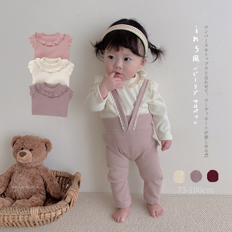 ins風 ベビー服 リブ サロペット ベビーロンパース カバーオール レース飾り 韓国子供服 可愛い CHIC KIDS | 卸売・  問屋・仕入れの専門サイト【NETSEA】