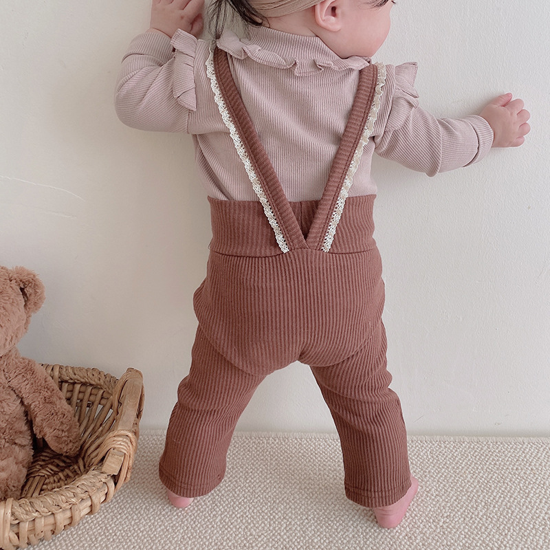 ins風 ベビー服 リブ サロペット ベビーロンパース カバーオール  