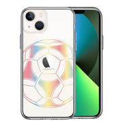 iPhone13mini 側面ソフト 背面ハード ハイブリッド クリア ケース サッカーボール カラー