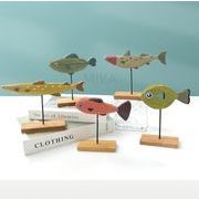 INS 人気  インテリア トレイ  木製 魚 テーブル 置物 創意撮影装具 アクセサリーケース  置物を飾る
