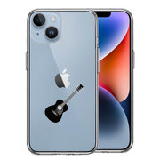 iPhone 14 Plus 側面ソフト 背面ハード ハイブリッド クリア ケース フォークギター