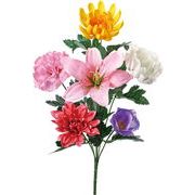 【造花】デザインカラー仏花ブッシュＬ　ミックス　ＦＰ－０９７６ＭＩＸ