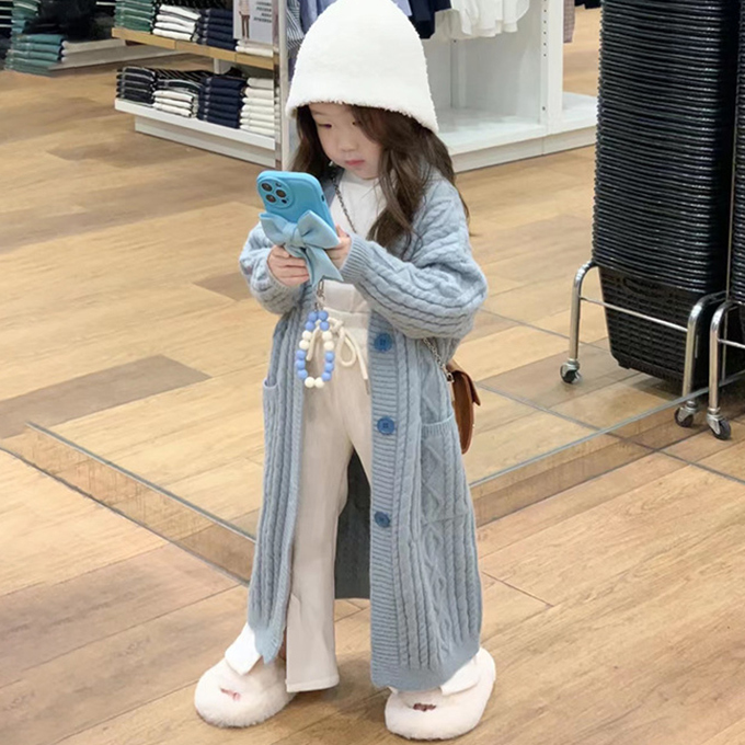 【2023春新作】韓国風子供服 ベビー服 キッズ 女の子  ロングコート ニット カーディガンORパンツ