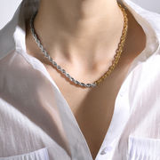 necklace ステンレス製 チェーンネックレス 結び目★ねじりネックレス ★首飾りコーティング ユニセックス