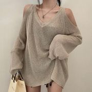 トップス★♪Vネック★♪長袖★♪ゆったり★♪2023新作レディース服★♪日系