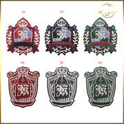 【6種】エンブレム 紋章 刺繍ワッペン 安全ピン ピンバッジ アップリケ ブローチ ハンドメイド