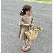 2023春夏新作 INS ワンピース 女の子 半袖 韓国風子供服 子供服 可愛い ベビー服 90-140CM