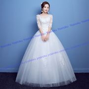 Ｓ～10Ｌ 結婚式 二次会  花嫁 ウェディングドレス プリンセスドレス 白ドレス 編み上げロングドレス