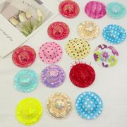 4.2cm デコパーツ 生地 パッチ 刺繍アップリケDIY ヘアアクセサリーバッグ装飾 貼り付けパーツ