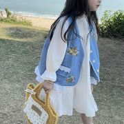 2023春新品★子供服　トップス　デニムベスト　90-140cm