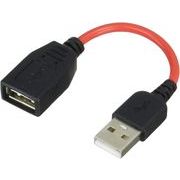 USB・A 延長ケーブル USB-A(メス)-USB・A(オス) 5cm  レッド
