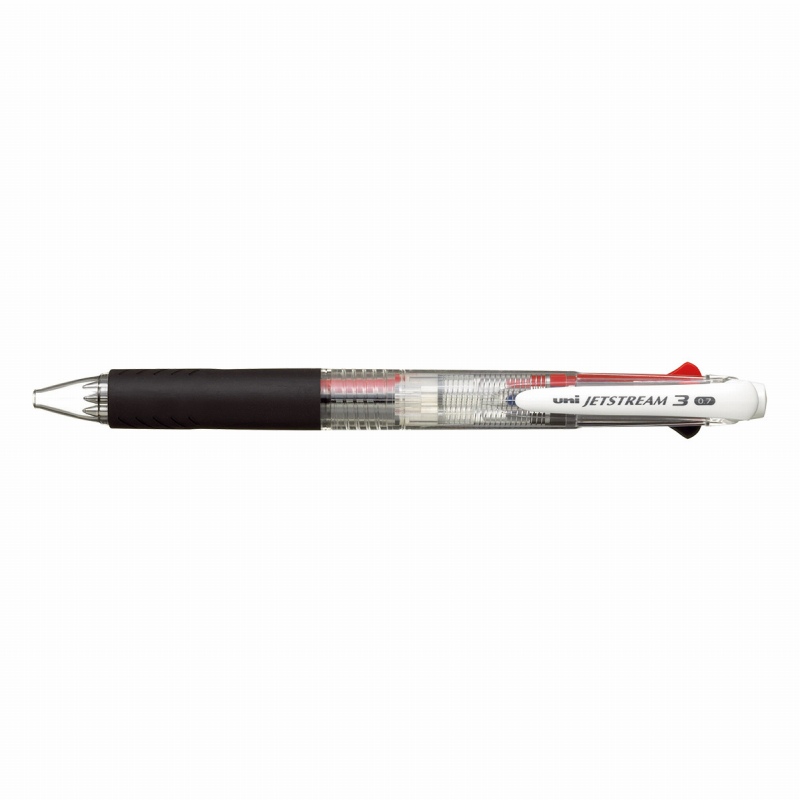 三菱鉛筆 なめらか油性ボールペン ジェットストリーム 3色 0.7 透明 SXE340007.T