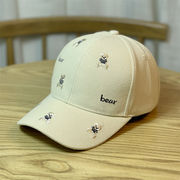 ベアー刺繍ハードトップ野球帽子女性カジュアルハンチング帽子男性スポーツ帽
