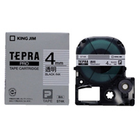 キングジム テプラPROテープ 透明 黒文字 4mm ST4K