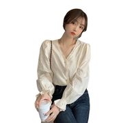トップス婦人服春秋アウター2023新作フレンチデザイン感たっぷり洋風長袖シャツ