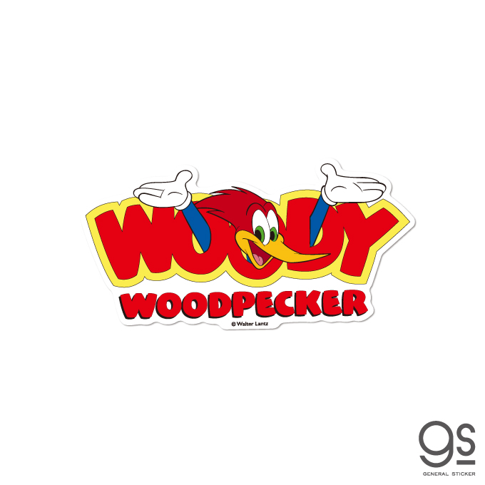 ウッドペッカー ダイカットステッカー WOODY WOODPECKER WIDELOGO ユニバーサル woody Woodpecker WWP-010