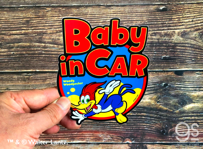 ウッドペッカー 車用ステッカー BABY IN CAR ユニバーサル woody