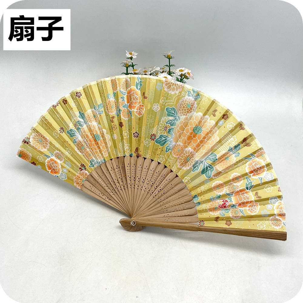 和風 手つくり 折り扇子 扇子 花柄 扇子 全6色 工芸扇子 多機能