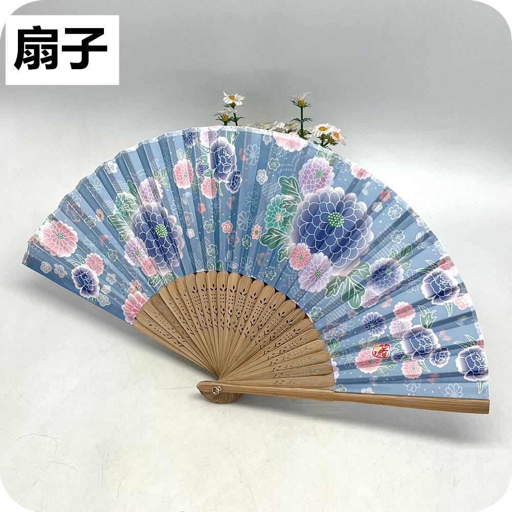 和風 手つくり 折り扇子 扇子 花柄 扇子 全6色 工芸扇子 多機能