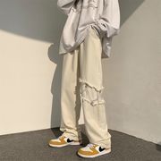 韓国新作ハイストリートアンズ色スリムストレート秋デザイン感カジュアルワイドパンツ