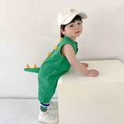 2024夏新作    韓国風子供服  ベビー服   キッズ    ロンパース     つなぎ   可愛い   恐竜