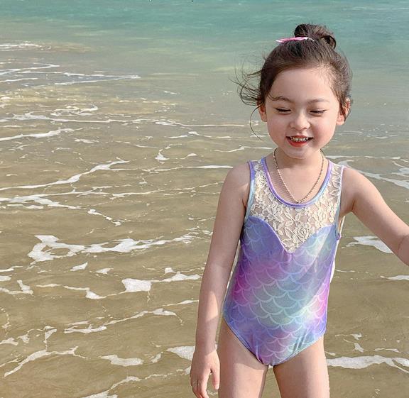 2023 夏新作   ハワイ  連体服 韓国風子供服 キッズ砂浜 水泳ベビー服  水着 女の子