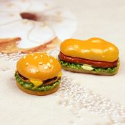 DIY素材   手芸diy用   デコパーツ    貼り付けパーツ  ヘアピン  ハンバーガー  アクセサリーパーツ 2色