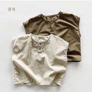 2023夏人気   韓国風子供服    キッズ    ベビー服    チョッキ     Tシャツ    袖なし   トップス   2色