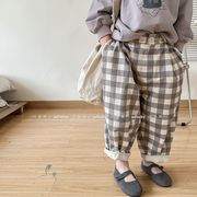 2023秋新品   韓国風子供服  キッズ服   子供ズボン   チェック  ロングパンツ   カジュアル    2色