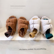 ins  韓国風   子供靴   単靴    シューズ    キッズ靴     ボア単靴   4色【内長14.5-20cm】
