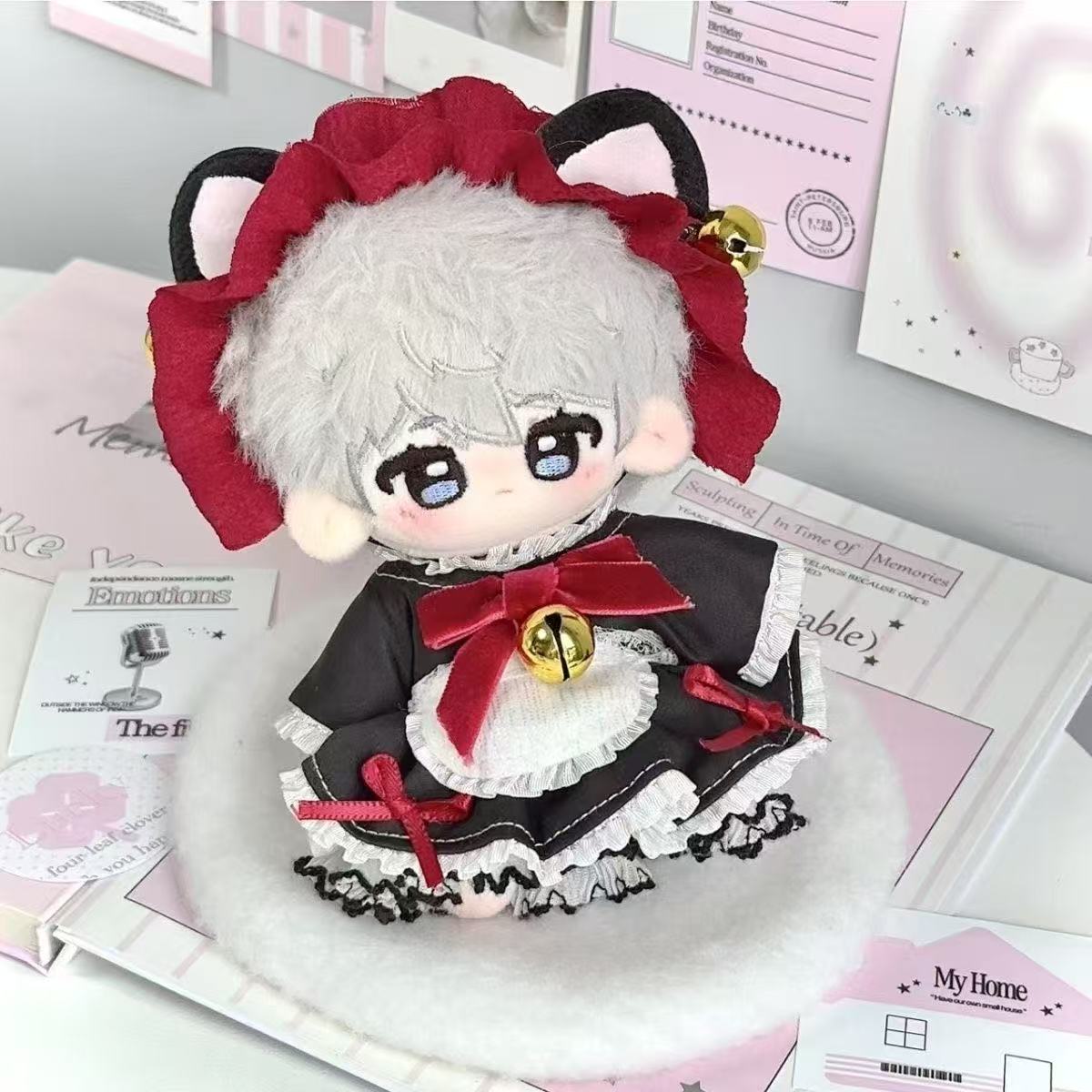 新作 ぬいぐるみ用服 ドール用 着せ替え服 人形doll ミニドール 10cmドールハウス メイドさん 4点セット