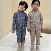 秋  韓国風子供服  キッズ服   ハイネック  トップス+ズボン   セットアップ    部屋着   2色