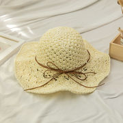 夏キャペリン韓国ビーチハット手編み通気性折りたたみ帽子旅行日よけハット