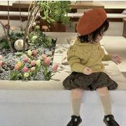 2024 ins秋人気  韓国風子供服  ベビー服  トップス  ニット セーター  男女兼用  2色