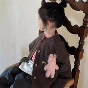 2024秋新作   韓国風子供服    キッズ服   トップス   可愛い   ニットカーディガン    セーター
