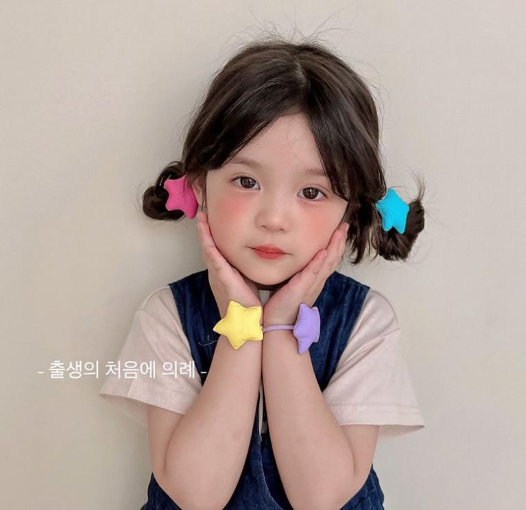 2023人気  韓国風  髪飾り  可愛い 星 ヘアゴム   ベビー  子供用   キッズ   ヘアアクセサリー 4色